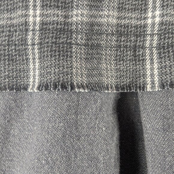 Ulla Popken Black Denim Flannel Snap Front Collared Shirt Raw Hem Plus Sz 16/18 - Picture 9 of 12